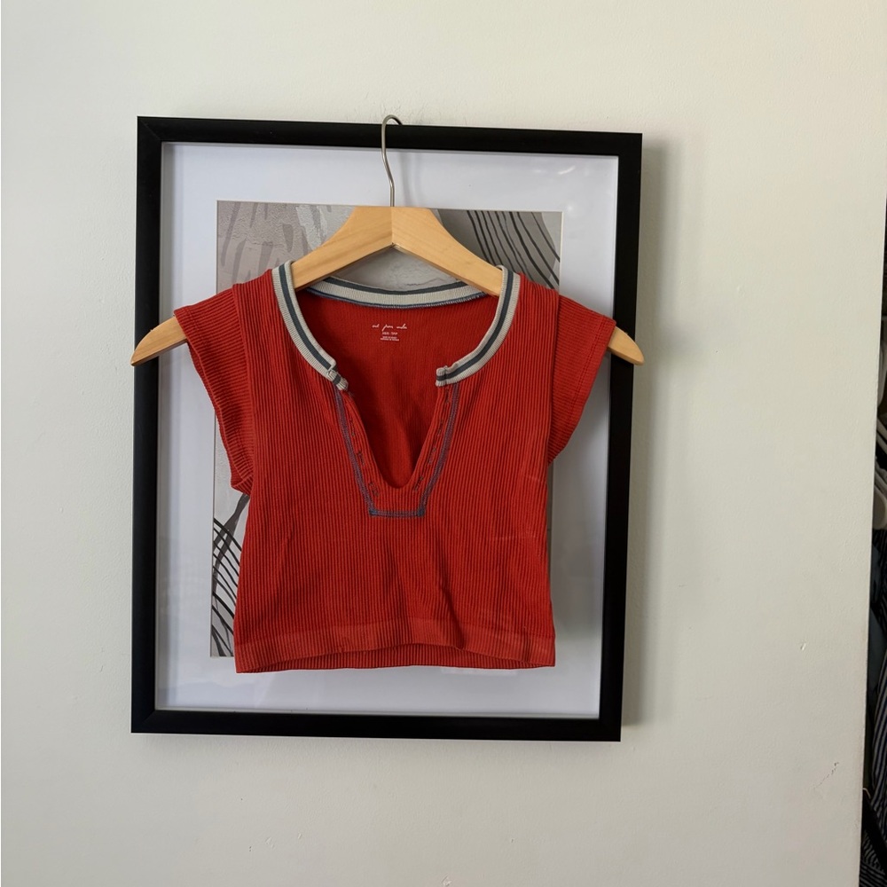 Urban Outfitters Ribbed V-Neck Crop Top